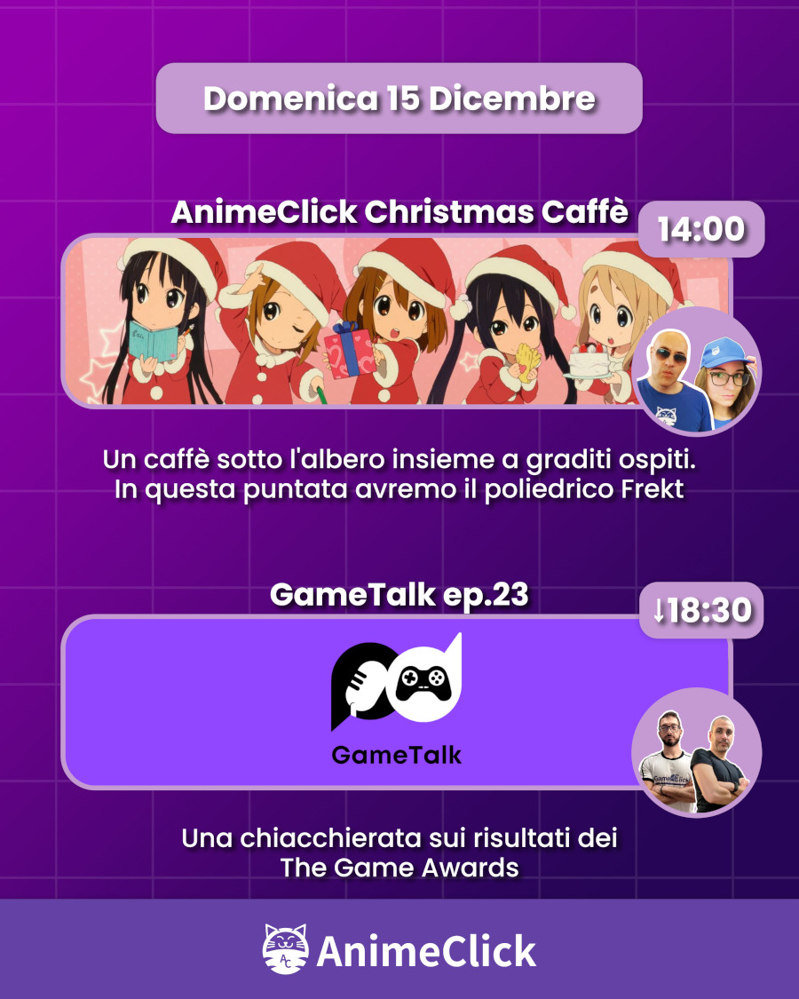 AnimeClick su Twitch: programma dal 9 al 15 dicembre